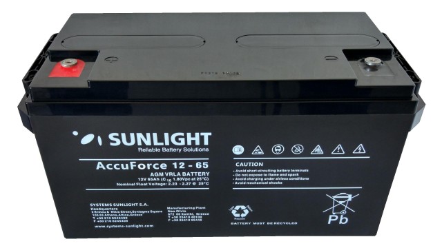ΜΠΑΤΑΡΙΑ ACCUFORCE 12V65AH SUNLIGHT VRLA AGM ΜΠΑΤΑΡΙΑ ACCUFORCE 12V65AH SUNLIGHT VRLA AGM