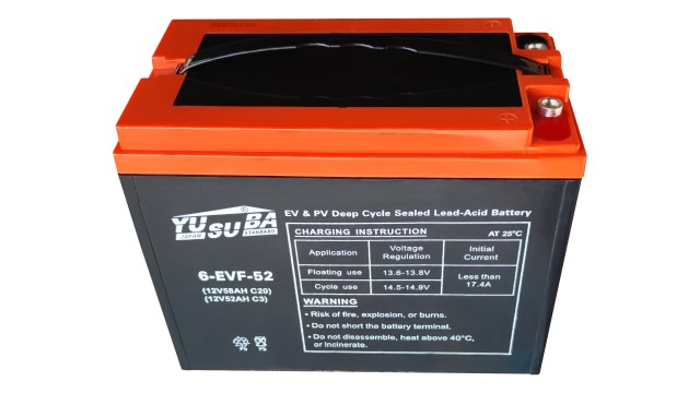 ΜΠΑΤΑΡΙΑ 6-EVF-52 YUSUBA 12V 58AH 20Hr, 52AH 2Hr ΓΙΑ ΗΛΕΚΤΡΙΚΑ ΤΡΙΚΥΚΛΑ ΚΑΙ ΤΕΤΡΑΤΡΟΧΑ